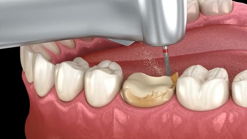 Dental Crown Placement to Treat Tooth Decay 3D Animation