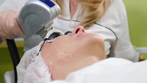 Laser Skin Treatment Performed on Adult Woman