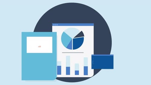 Flat Design Business Data Analysis with Interactive Charts Animation