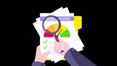 review improve credit score animation 4k on alpha channel