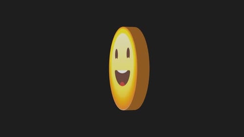 Smiling Emoji 3D Rotation Animation