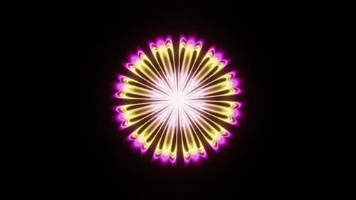 Yellow Mandala Colorful Abstract Kaleidoscope Vfx Vj Loop Background 3d Render. Trippy Psychedelic