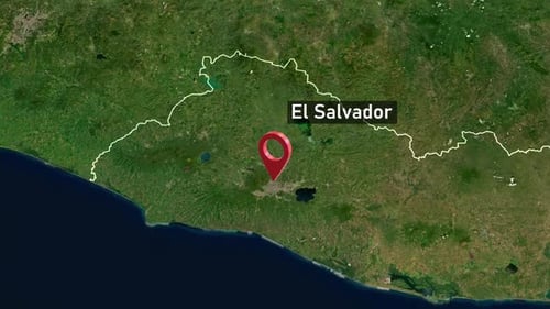 El Salvador Country Zoom from Space