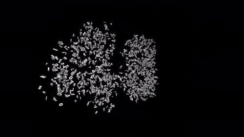 Number 48 Made of Numbers with Alpha Channel. 3D Font Number Animation. Transparent Background