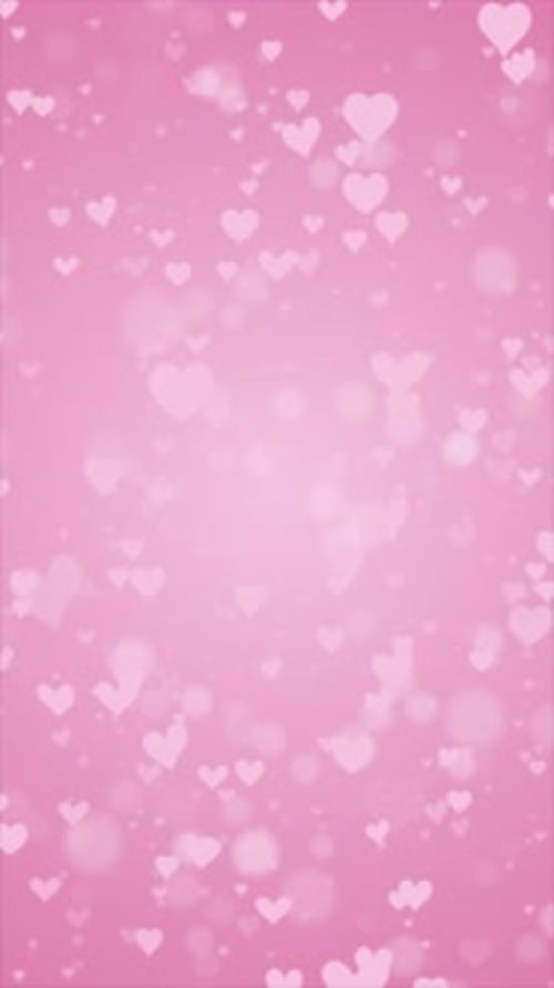 Romantic Pink Heart Bokeh Background Floating Light Particles Soft Love Animation Loop Loop
