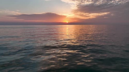 Cloudy Sunset at Sea Turkey Alanya 4 K Aerial View
