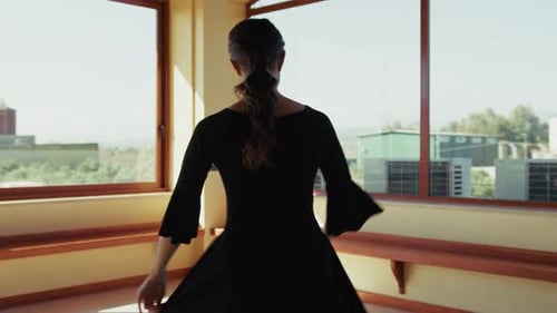 Black Full Dress For The Dancer Training