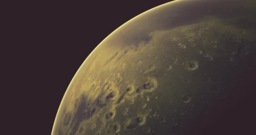 Rotating Cinematic Planet in Space