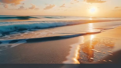Golden sunset over tranquil ocean waves (1)