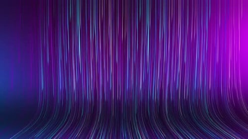 Purple and blue abstract background. Flow of bright lines from top to bottom. Digital waterfall.