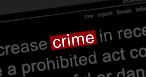 Dynamic Crime Text Highlight Search Animation