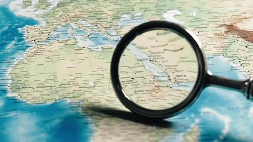 World Map Exploration with Magnifying Glass