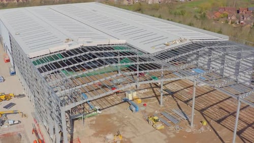 Warehousing Unit Construction Site Aerial View