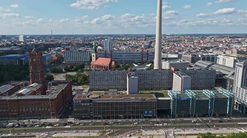 Aerial view of Berlin city centre ( Mitte district ) , Germany