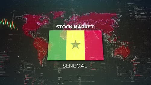 Senegal Stock Market Chart Background With Flag