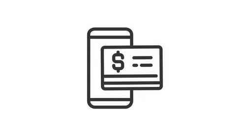 Icône linéaire de portefeuille mobile animée