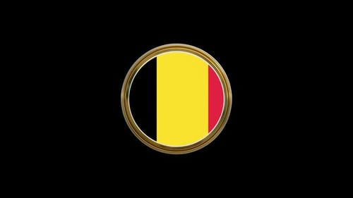 Belgium Flag Circle Icon Loop Animation