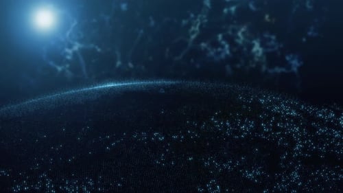 animación abstracta de planetas