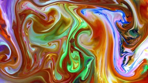 Abstract Paint Swirls in Liquid Background