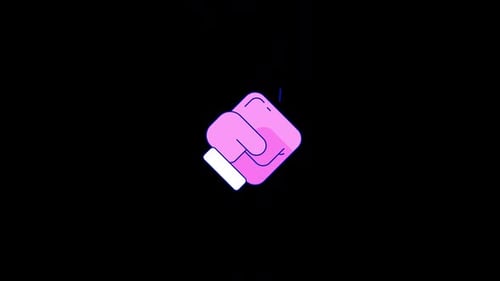 Animated Fist Punch Icon with Lightning Effect