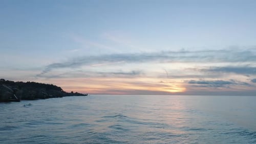Aerial establishing view of abandoned seaside fortification buildings at Karosta Northern Forts on t