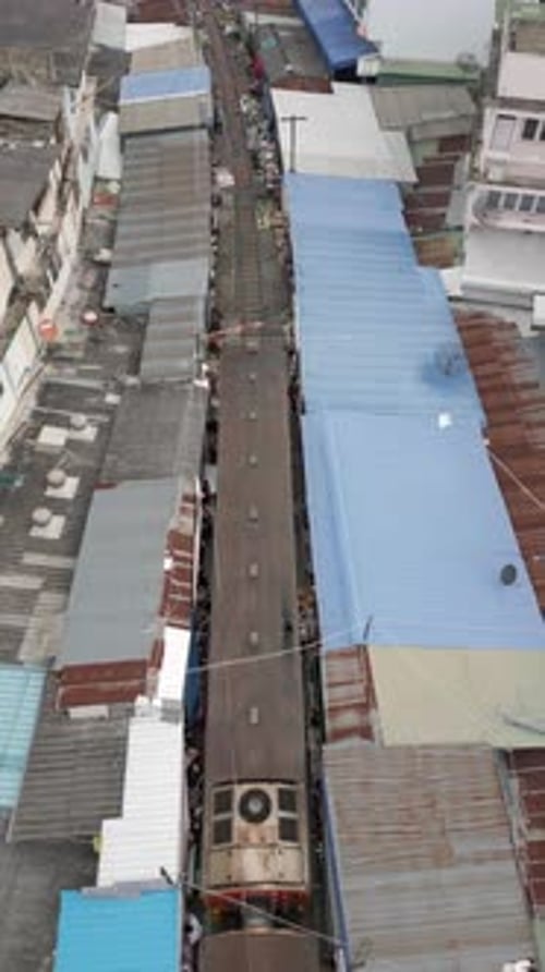 Train Market in Thailand