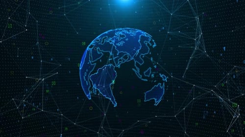 Futuristic Digital Earth Globe Network Technology Background