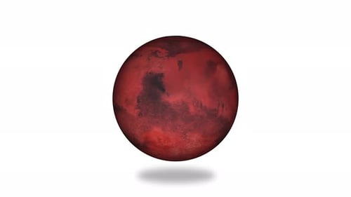 3D planet mars isolated on white background