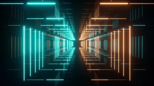 Abstract neon tunnel.