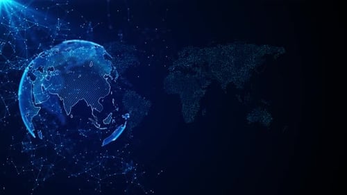 Futuristic Digital Earth Globe Network Loop Background