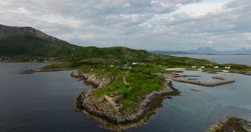 World War2 Norwegian Coastal Defences, Historic Landmarks, Aerial View