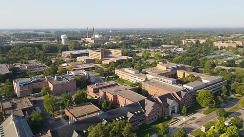 College of Agriculture and Natural Resources complex in Michigan University, aerial view