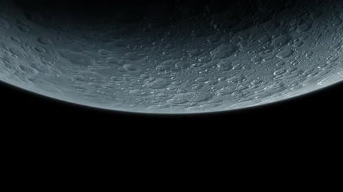 Close-Up of a Cratered Celestial Body