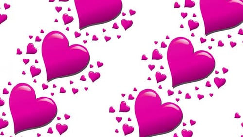 Animated Pink Hearts Floating Seamless Pattern