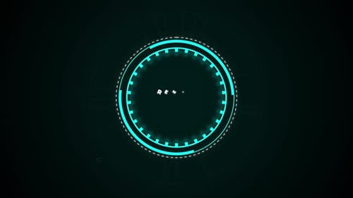 Futuristic digital hud interface displaying animated circle elements on dark background