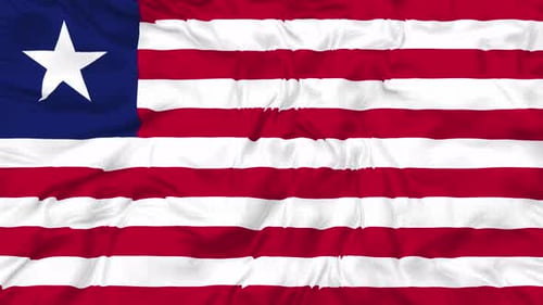Liberia Flag Waving Loop