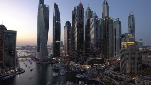 High angle video of the skyscrapers of Dubai city, UAE