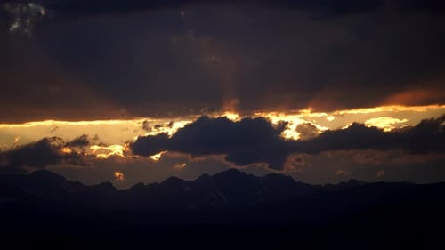 Time lapse of burning sky over the Rocky Mountains