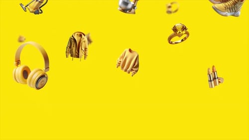 Modern Golden 3D Product Drop Animation