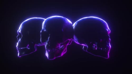 Schleife „Flowing Of Neon Glowing Scull“ mit dunklem Hintergrund
