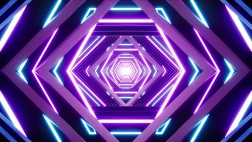 Geometric Neon Light Visual Arts Loop
