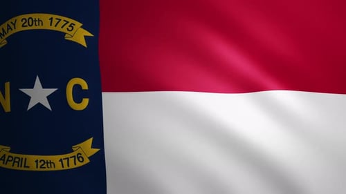 North Carolina State Flag Waving Animation