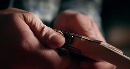Close Up of a Guitar Headstock Tuning