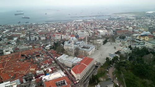la mosquée Beyazit avec vue sur la mer de Marmara en tournant vers la gauche