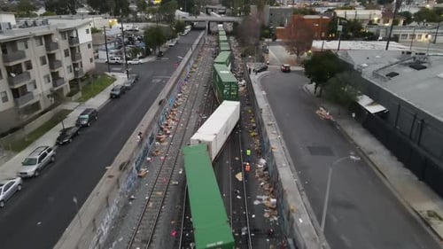 Derailed train after large scale package theft