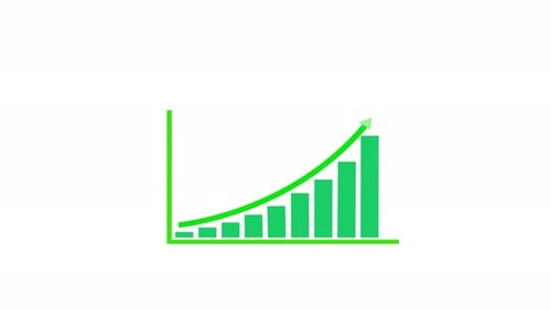 Green Bar and Line Growth Chart Animation