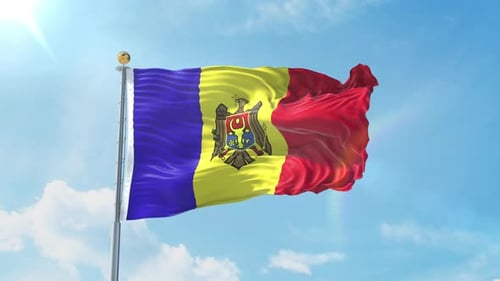 Realistic Flag Of Moldova
