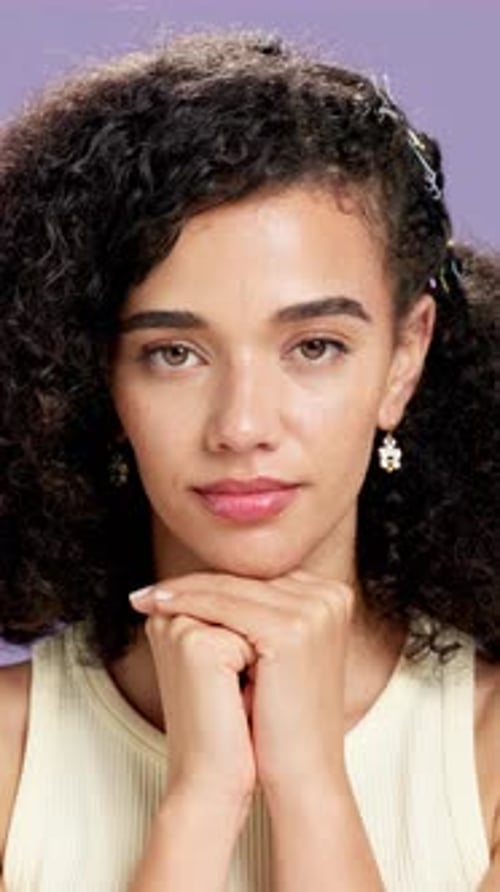 Face, dermatology and glow with woman in studio for skincare, cosmetology and touch