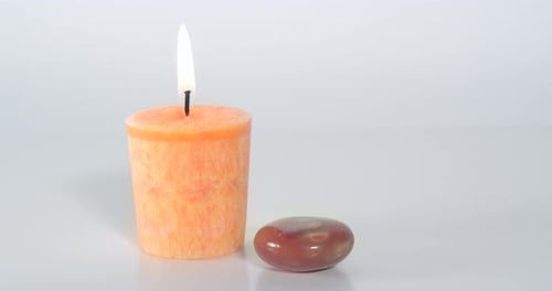 Vela de chakra sacral laranja com cornalina