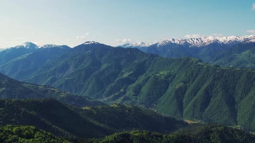 Majestic Mountain Range Aerial Landscape View
